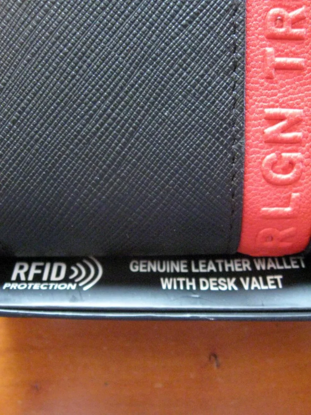 True Religion Slake Wallet Black Red Genuine Textured Leather Exterior Wallet